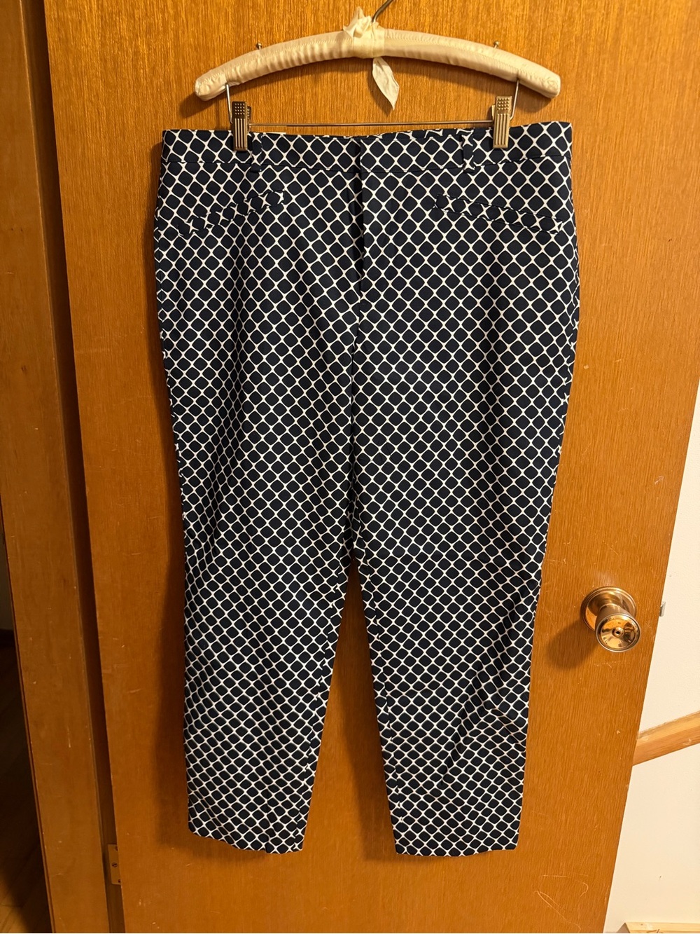 Club Monaco Navy & White Geometric Print Chinos